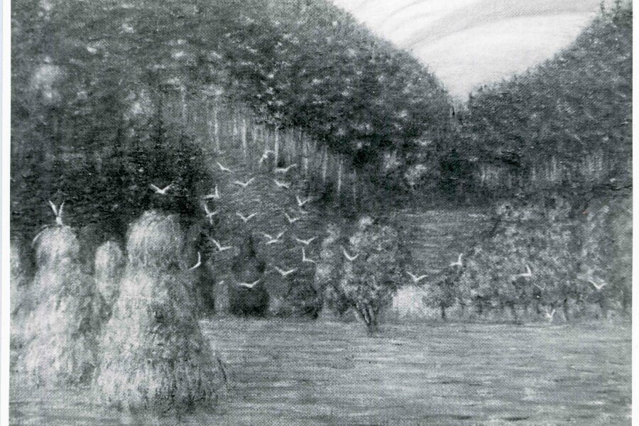 František Mařík, Senoseč pod Orl. Horami,1965, olej